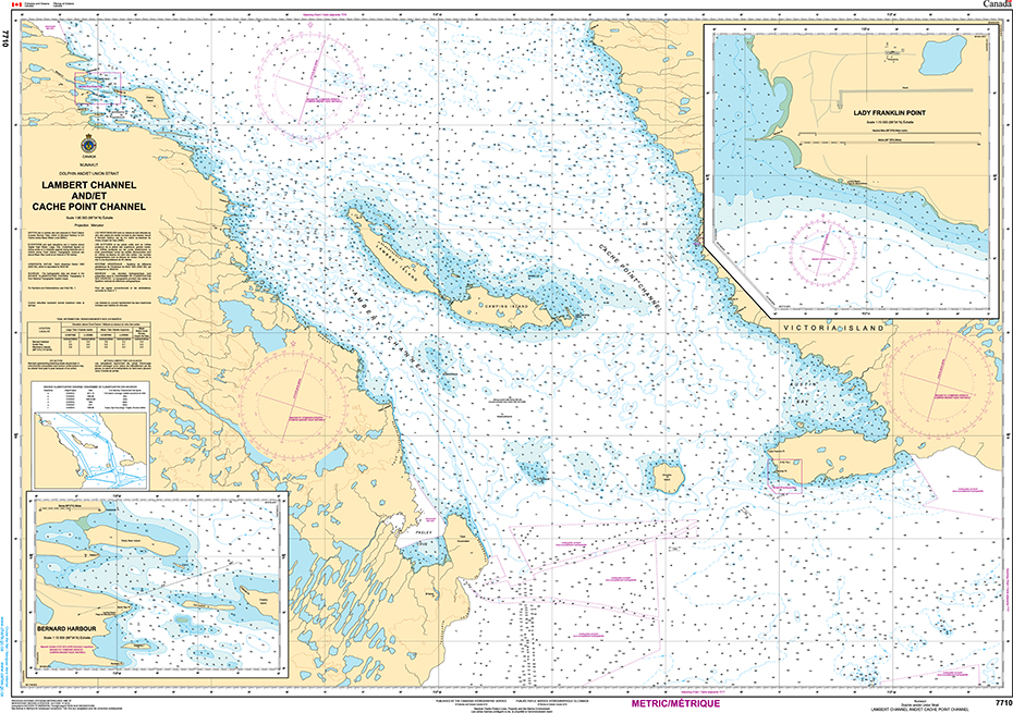 CHS Print-on-Demand Charts Canadian Waters-7710: Lambert Channel and/et Cache Point Channel, CHS POD Chart-CHS7710