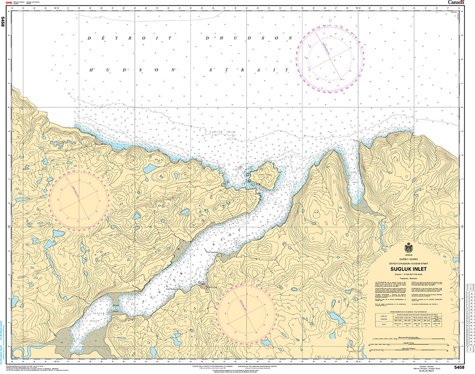 CHS Print-on-Demand Charts Canadian Waters-5458: Sugluk Inlet, CHS POD Chart-CHS5458