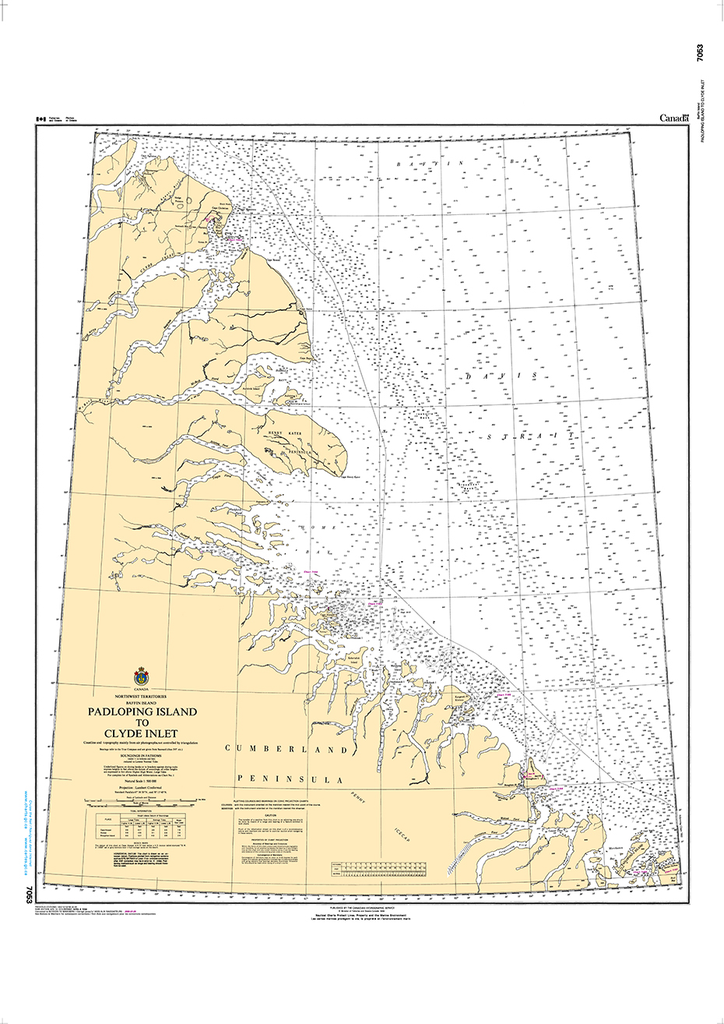 CHS Print-on-Demand Charts Canadian Waters-7053: Padloping Island to Clyde Inlet, CHS POD Chart-CHS7053