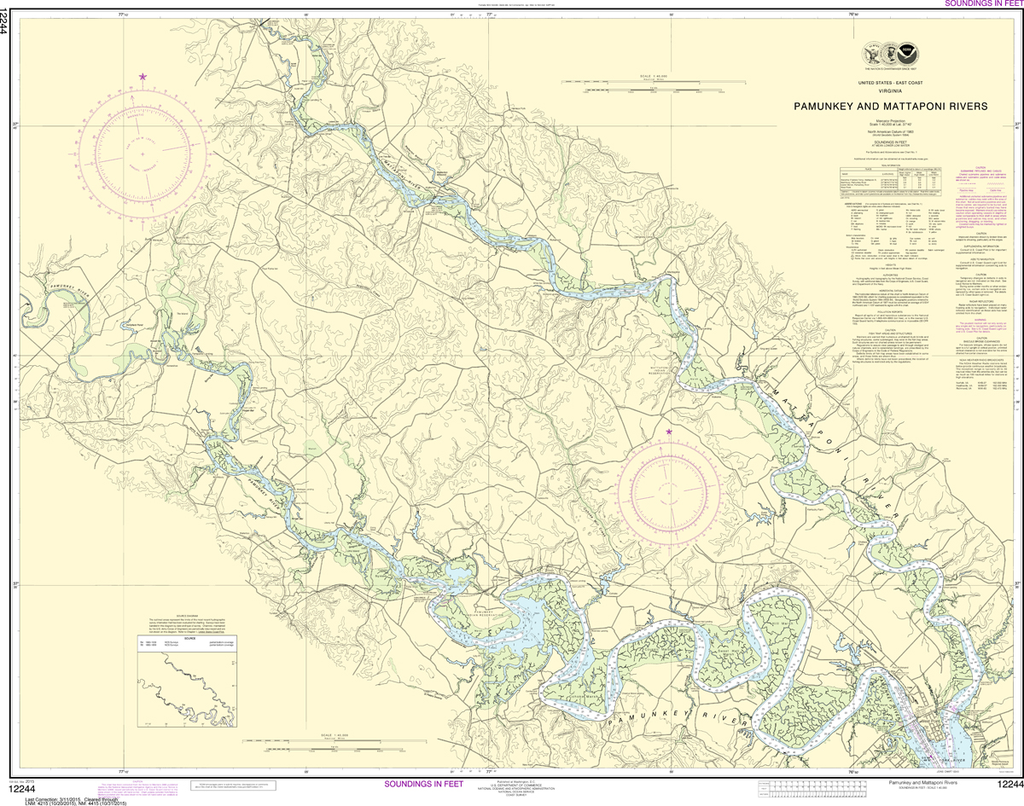 NOAA Chart 12244: Pamunkey And Mattaponi Rivers