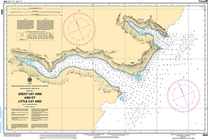 CHS Print-on-Demand Charts Canadian Waters-4504: Great Cat Arms and/et Little Cat Arm, CHS POD Chart-CHS4504