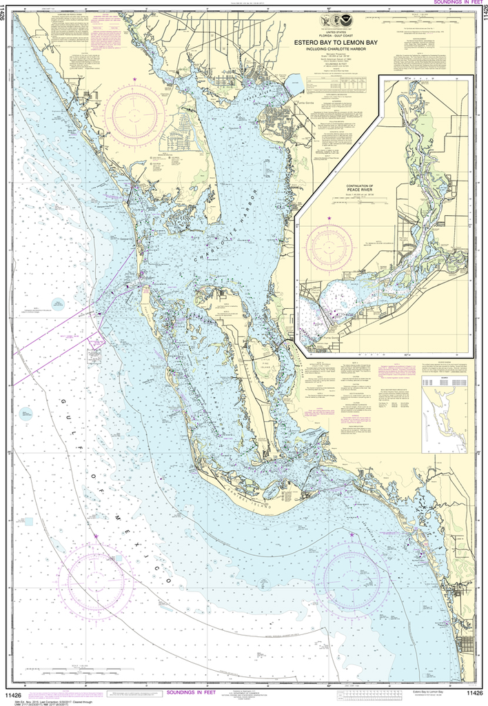 NOAA Chart 11426: Estero Bay to Lemon Bay, including Charlotte Harbor; Continuation of Peace River