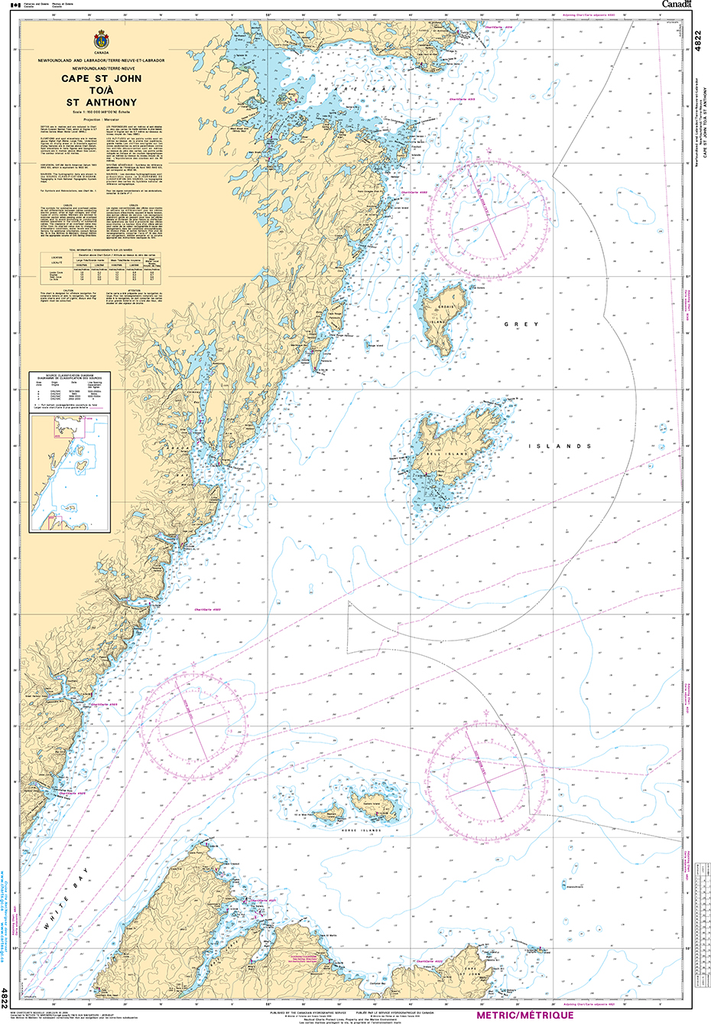 CHS Print-on-Demand Charts Canadian Waters-4822: Cape St John to / € St Anthony, CHS POD Chart-CHS4822