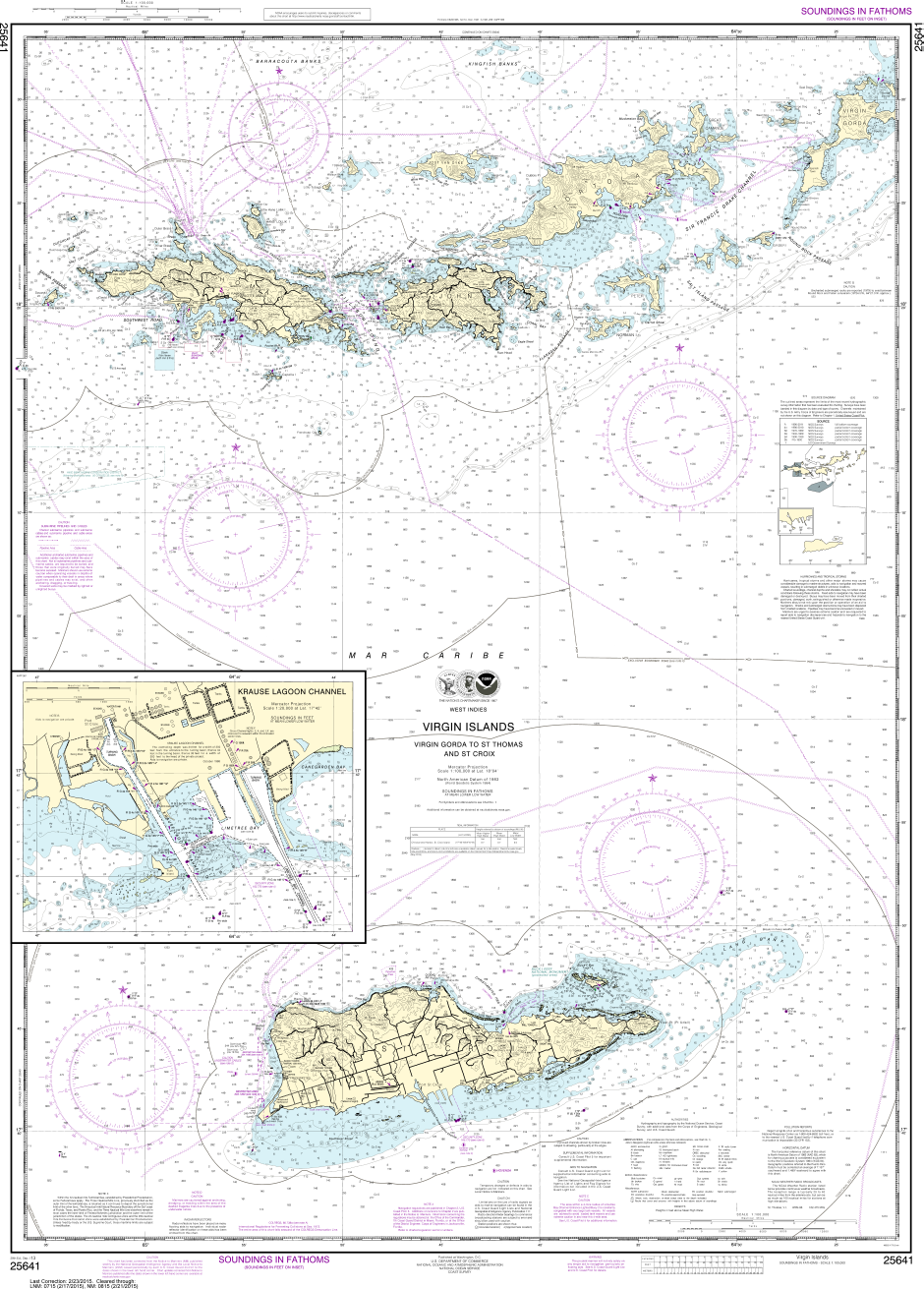 NOAA Chart 25641: Virgin Islands - Virgin Gorda to St. Thomas and St. Croix, Krause Lagoon Channel