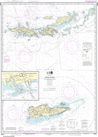 NOAA Chart 25641: Virgin Islands - Virgin Gorda to St. Thomas and St. Croix, Krause Lagoon Channel