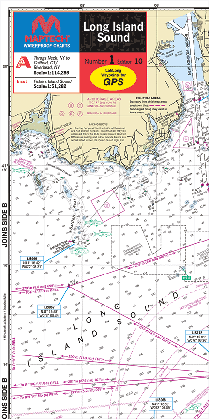Waterproof Chart: Long Island Sound (10th Ed)