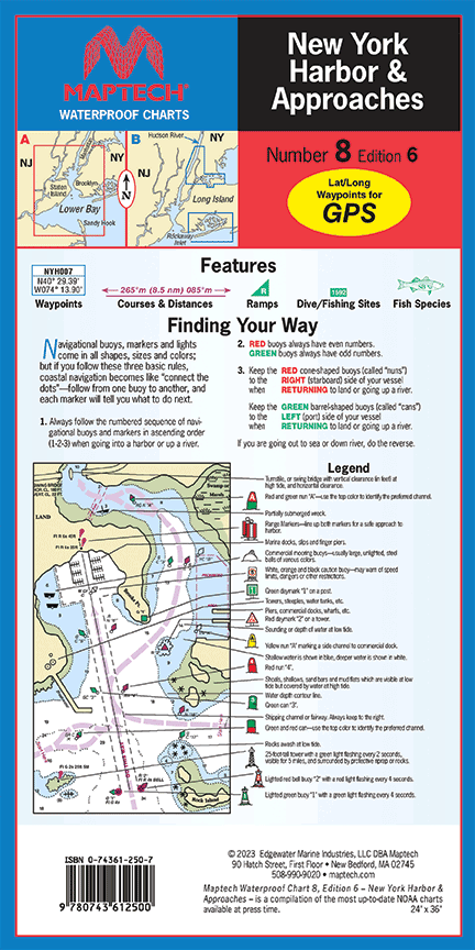 Waterproof Chart: New York Harbor and Approaches (5th Ed)