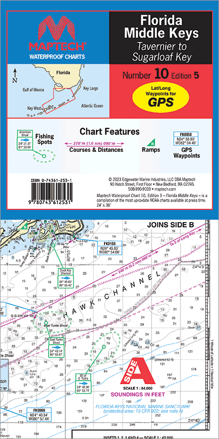 Waterproof Chart: Florida Middle Keys-Tavernier to Sugarloaf Key (4th Ed)