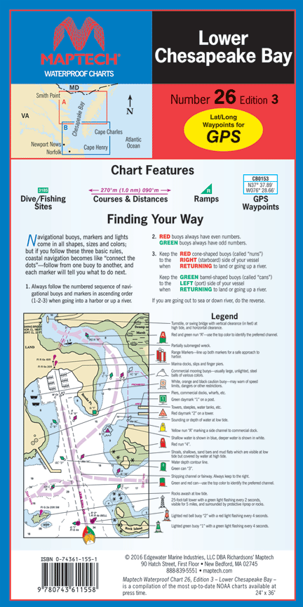 Waterproof Chart: Lower Chesapeake Bay (3rd Ed)