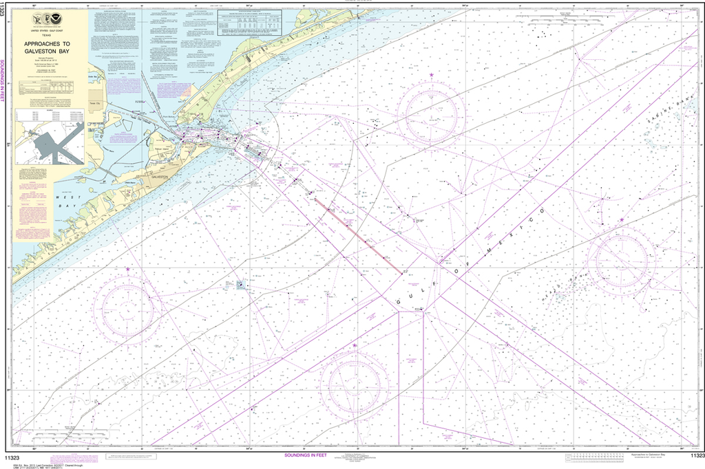 NOAA Chart 11323: Approaches to Galveston Bay