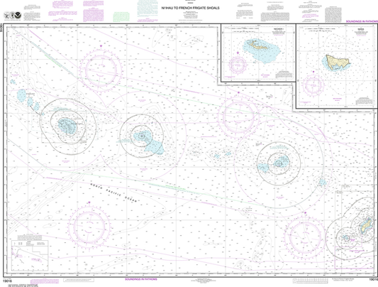 NOAA Chart 19016: Ni'ihau to French Frigate Shoals, Necker Island, Nihoa