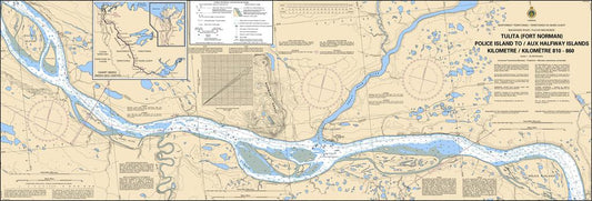 CHS Chart 6417: Tulita (Fort Norman), Police Island to/aux Halfway Islands Kilometre 810 / kilometre 860