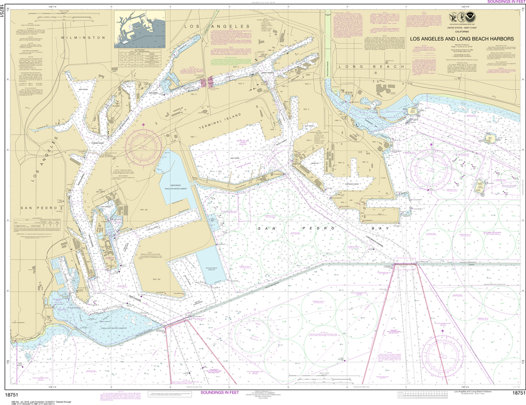 NOAA Chart 18751: Los Angeles and Long Beach Harbors