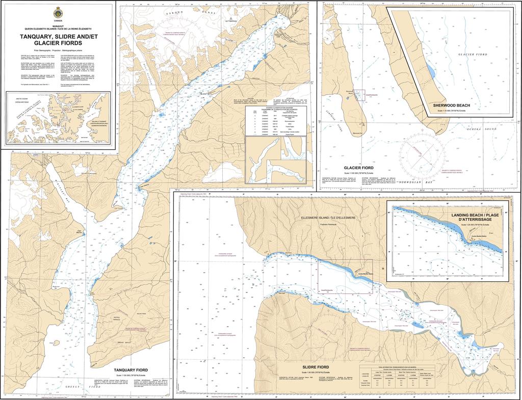 CHS Chart 7920: Tanquary, Slidre and Glacier Fiords