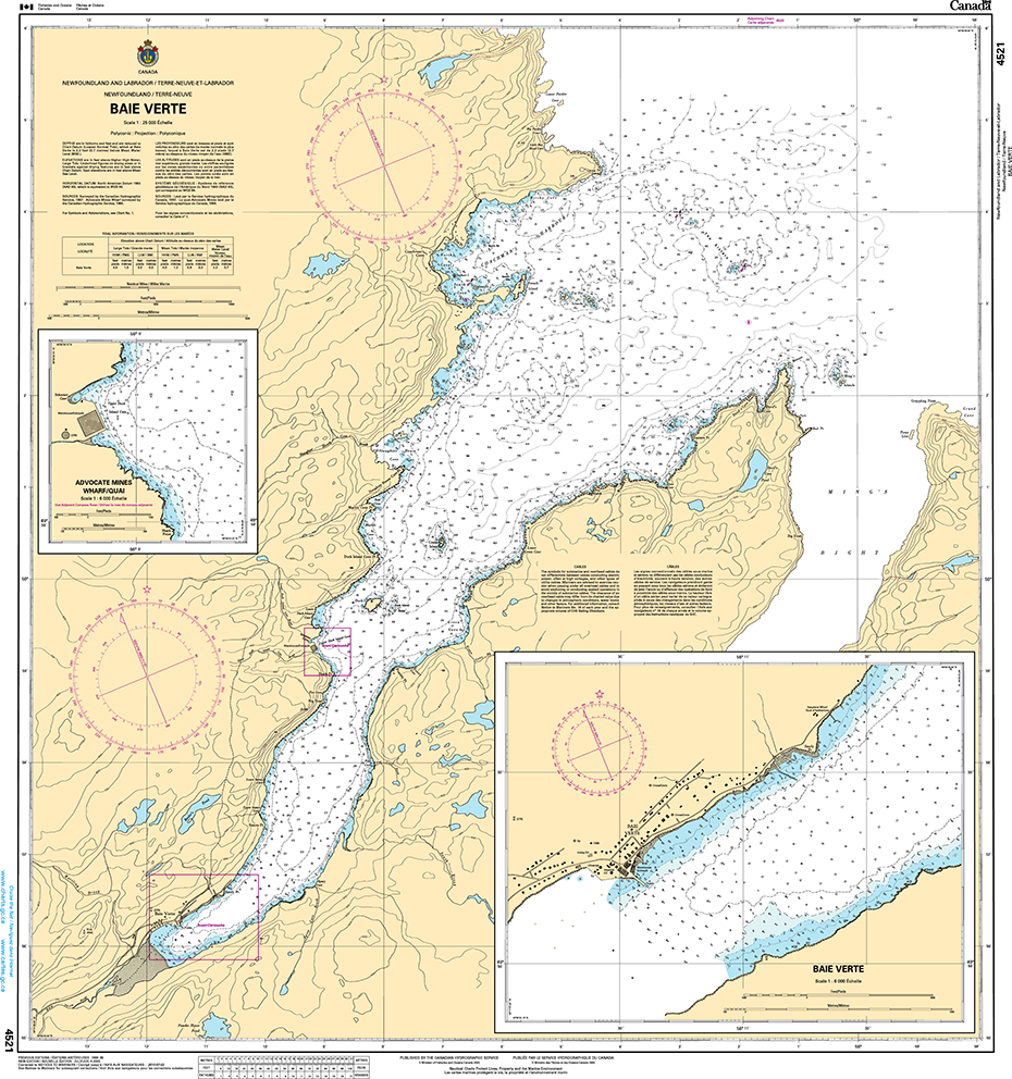 CHS Print-on-Demand Charts Canadian Waters-4521: Baie Verte, CHS POD Chart-CHS4521