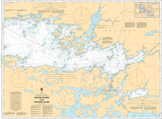 CHS Chart 6112: Rainy Lake/Lac à la pluie Southeast Portion/Partie sud-est Anchor Islands to/à Oakpoint Island