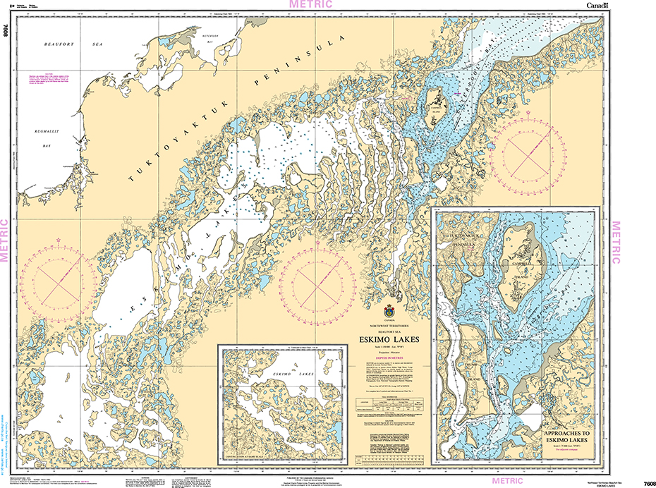 CHS Print-on-Demand Charts Canadian Waters-7608: Eskimo Lakes, CHS POD Chart-CHS7608
