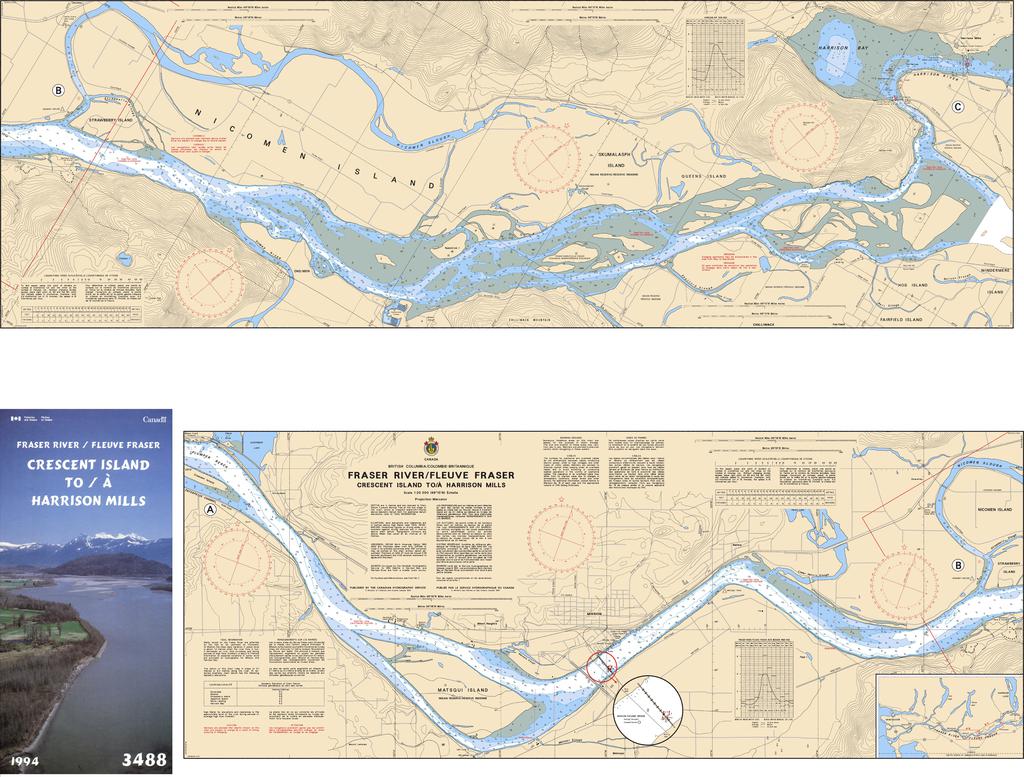 CHS Chart 3488: Fraser River/Fleuve Fraser, Crescent Island to/à Harrison Mills