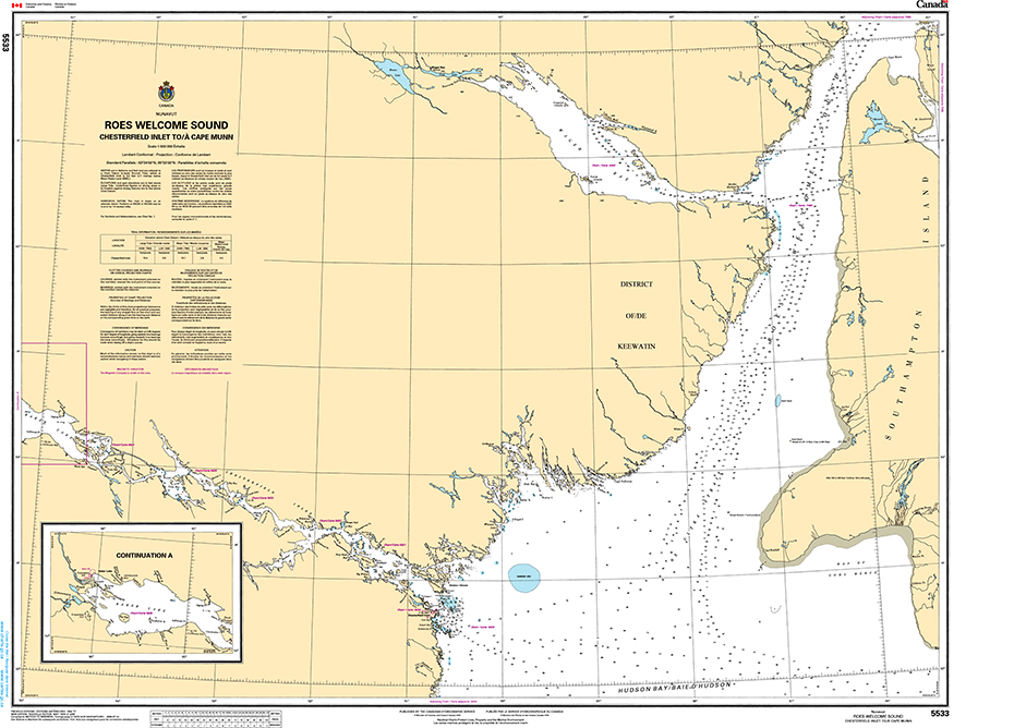 CHS Print-on-Demand Charts Canadian Waters-5533: Roes Welcome Sound (Chesterfield Inlet to/€ Cape Munn), CHS POD Chart-CHS5533