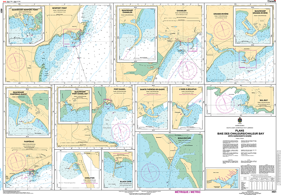 CHS Print-on-Demand Charts Canadian Waters-4921: Plans, Baie des Chaleurs/Chaleur Bay (c™te nord/North Shore), CHS POD Chart-CHS4921