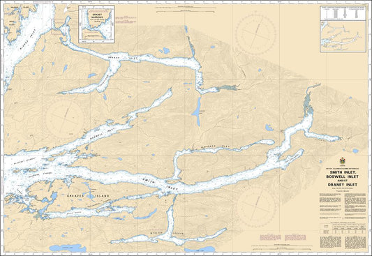 CHS Chart 3931: Smith Inlet, Boswell Inlet and/et Draney Inlet