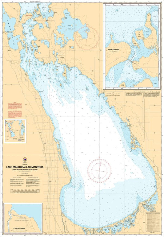 CHS Chart 6505: Lake Manitoba / Lac Manitoba (Southern Portion / Partie sud)