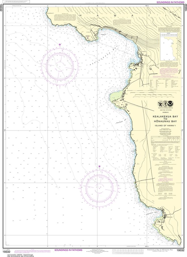 NOAA Chart 19332: Kealakekua Bay to H'naunau Bay