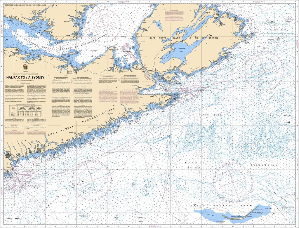 CHS Chart 4013: Halifax to / à Sydney