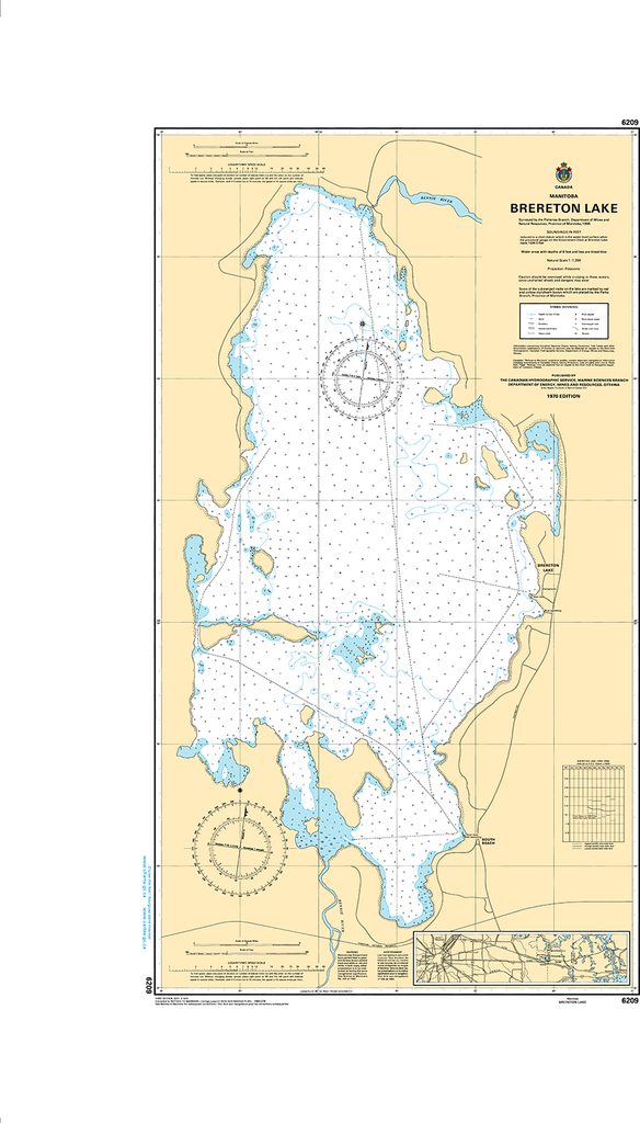 CHS Print-on-Demand Charts Canadian Waters-6209: Brereton Lake, CHS POD Chart-CHS6209
