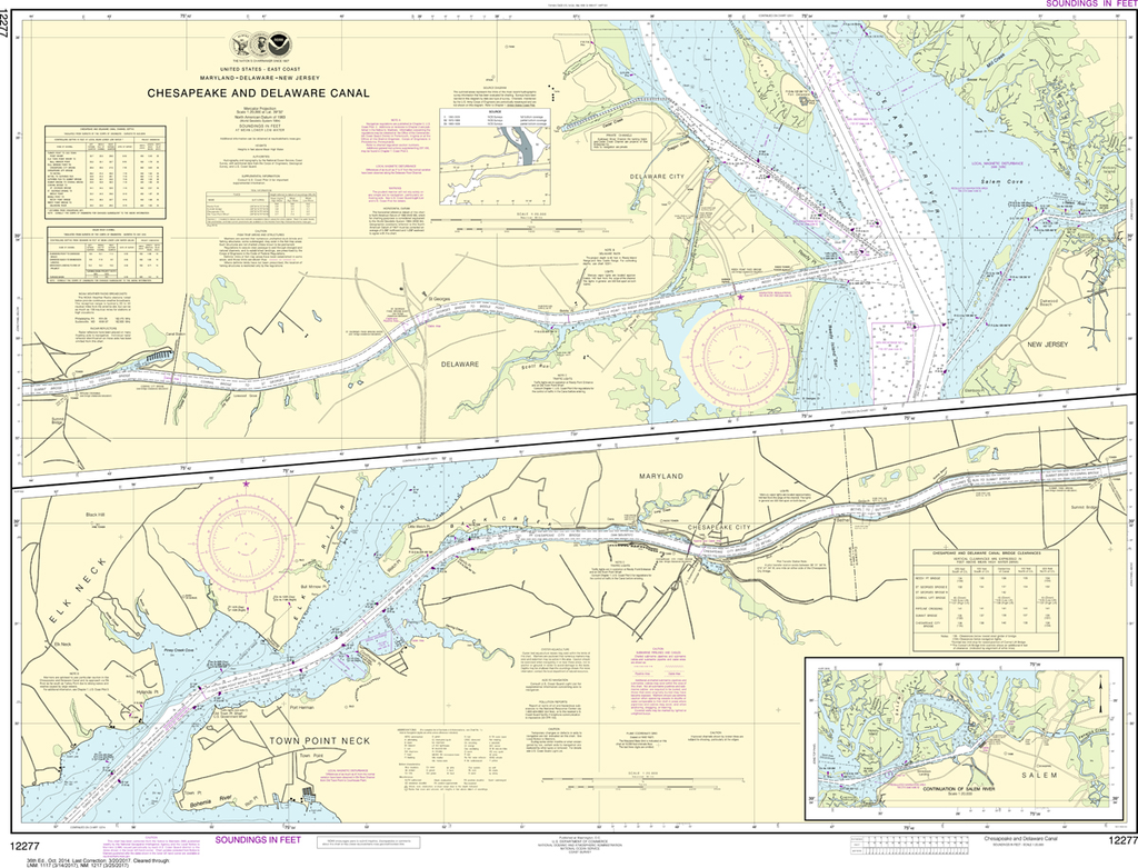 NOAA Chart 12277: Chesapeake and Delaware Canal