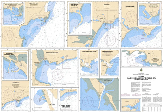 CHS Chart 4921: Plans, Baie des Chaleurs/Chaleur Bay (côte nord/North Shore)