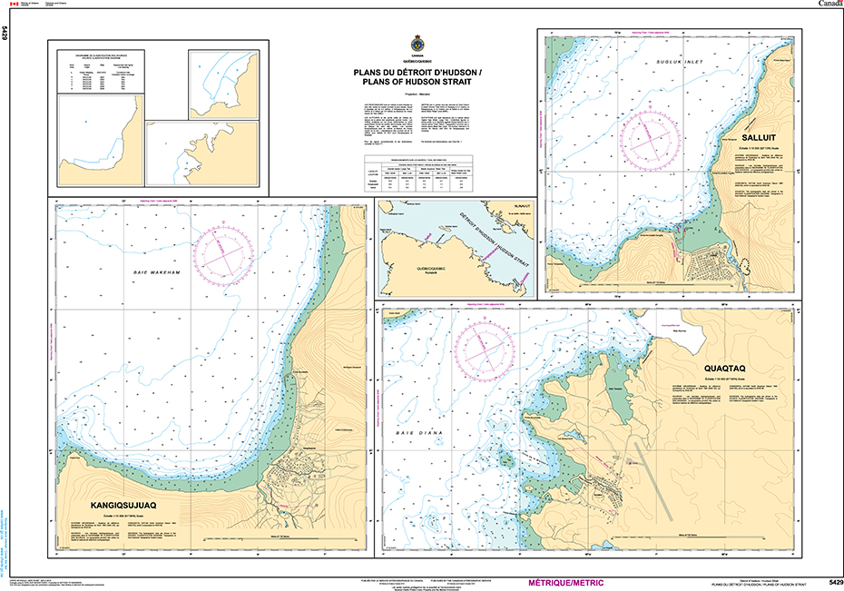 CHS Print-on-Demand Charts Canadian Waters-5429: Plans du DЋtroit DHudson/Plans of Hudson Strait, CHS POD Chart-CHS5429