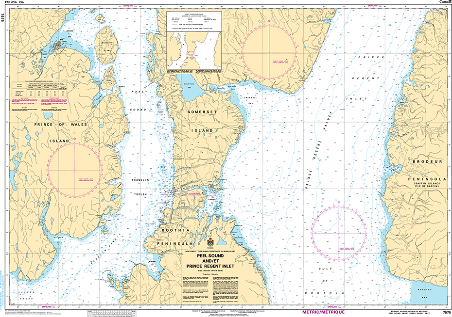 CHS Print-on-Demand Charts Canadian Waters-7575: Peel Sound and/et Prince Regent Inlet, CHS POD Chart-CHS7575