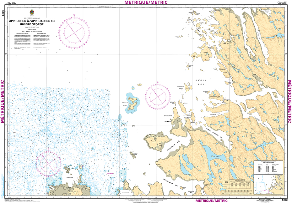 CHS Print-on-Demand Charts Canadian Waters-5373: Approches €/Approaches to RiviЏre George, CHS POD Chart-CHS5373