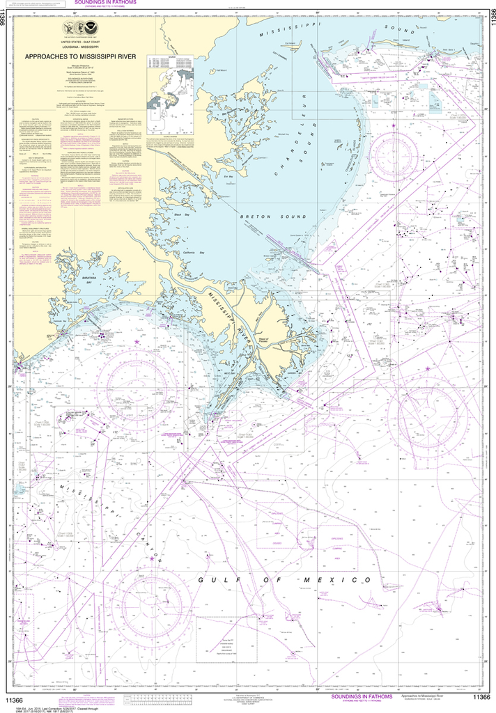 NOAA Chart 11366: Approaches to Mississippi River