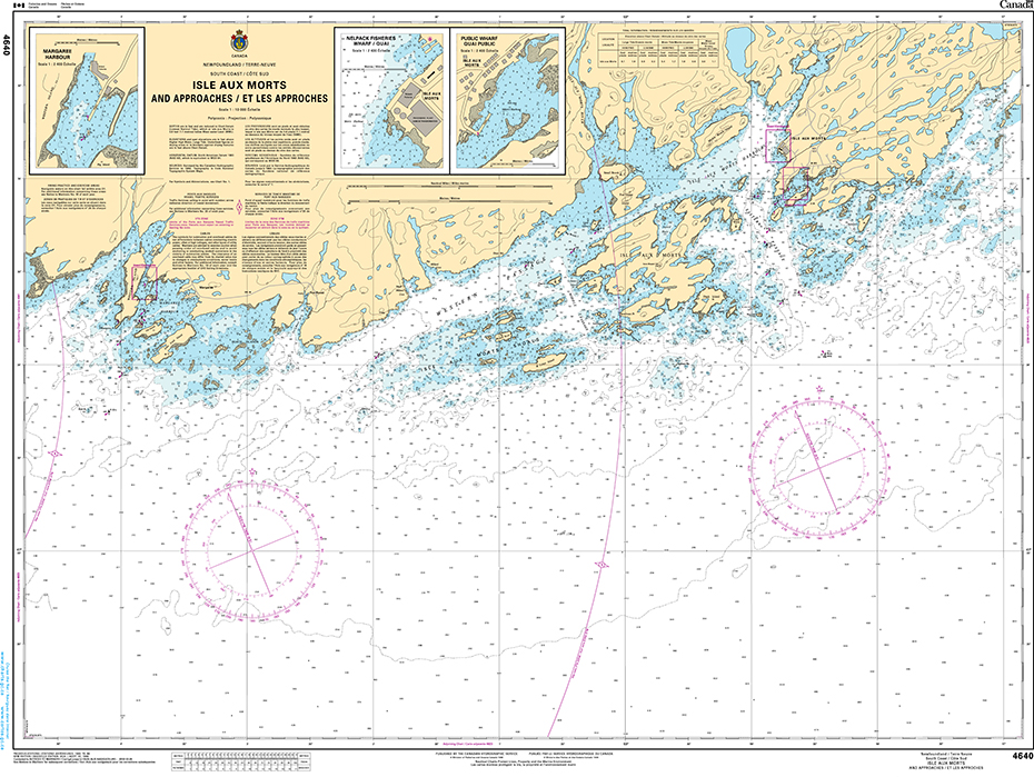 CHS Print-on-Demand Charts Canadian Waters-4640: Isle aux Morts and Approaches/et les approches, CHS POD Chart-CHS4640