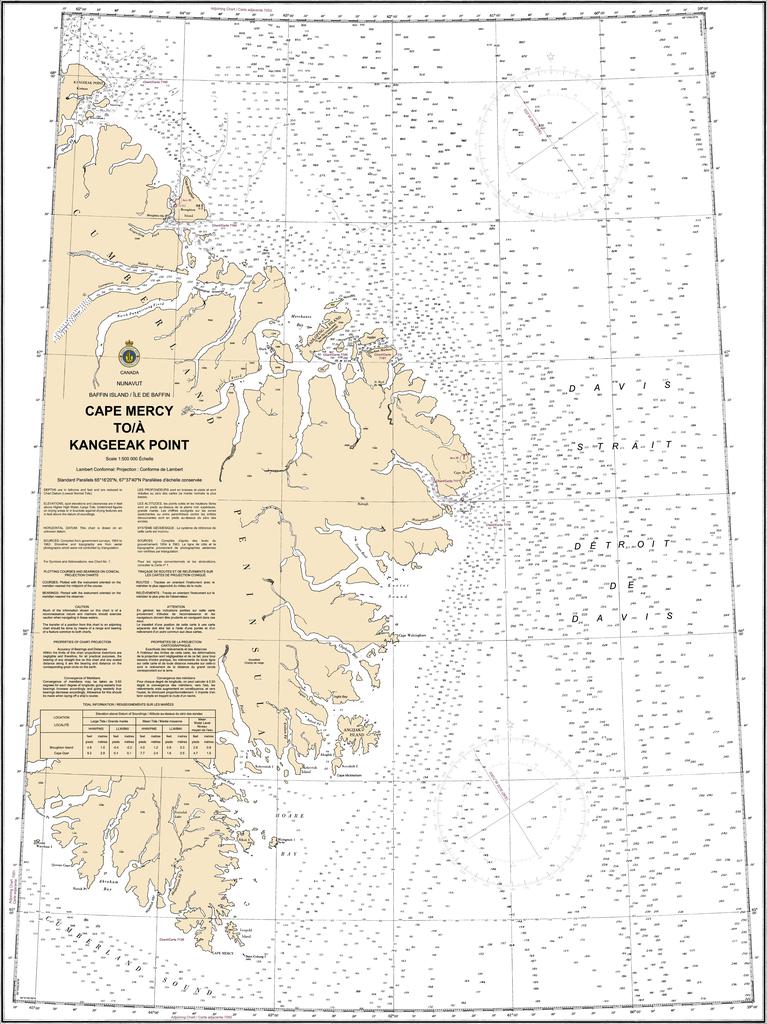 CHS Chart 7052: Cape Mercy to/à Kangeeak Point
