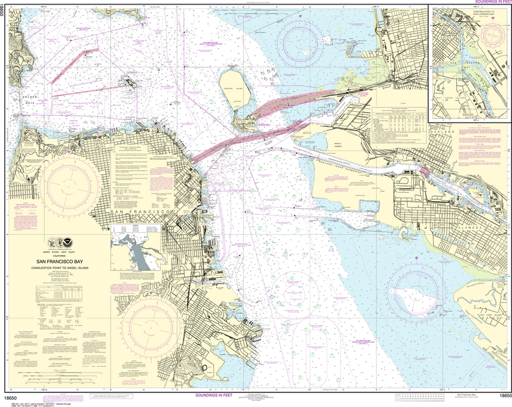 NOAA Chart 18650: San Francisco Bay - Candlestick Point to Angel Island