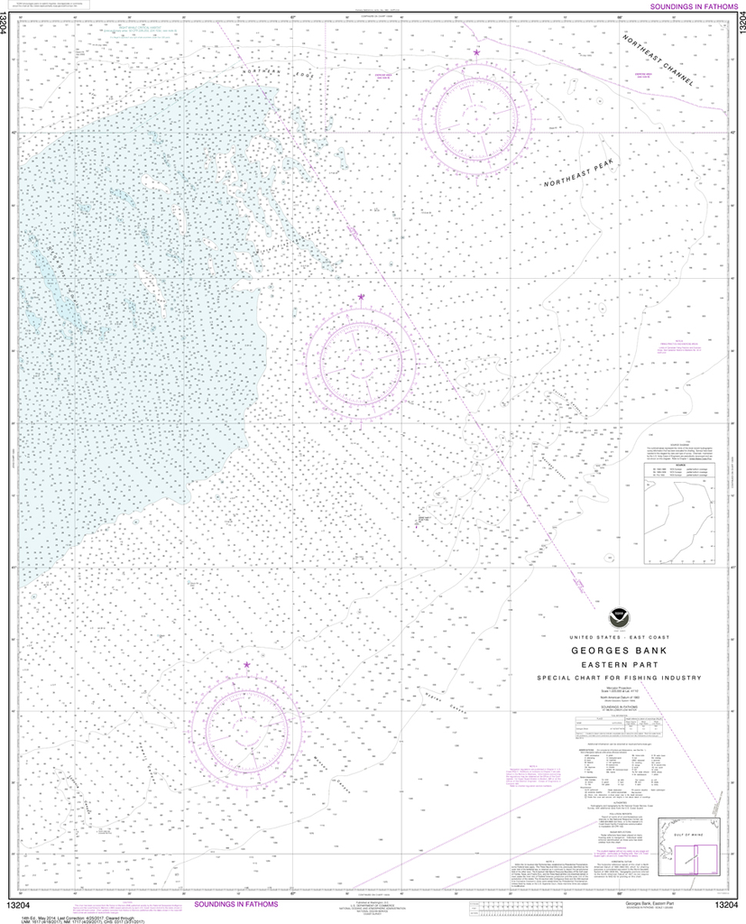 NOAA Chart 13204 Georges Bank Eastern Part ProStar Publications Noaa chart 13204 georges bank eastern part prostar publications