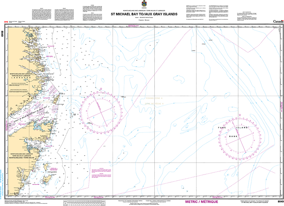 CHS Print-on-Demand Charts Canadian Waters-8049: St. Michael Bay to / aux Gray Islands, CHS POD Chart-CHS8049