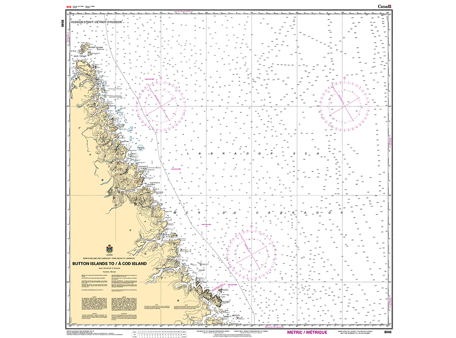 CHS Print-on-Demand Charts Canadian Waters-8046: Button Islands to/€ Cod Island, CHS POD Chart-CHS8046