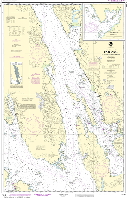 NOAA Chart 17316: Lynn Canal - Icy Strait to Point Sherman, Funter Bay, Chatham Strait