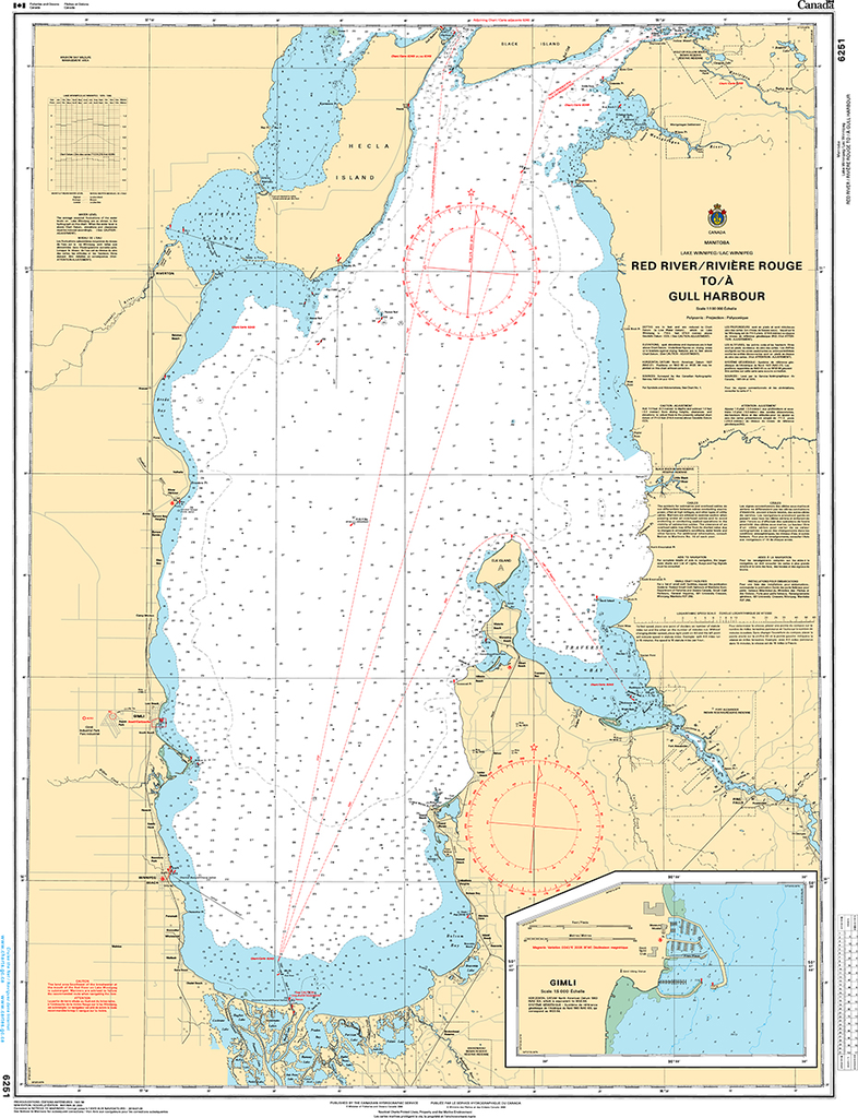 CHS Print-on-Demand Charts Canadian Waters-6251: Red River / RiviЏre Rouge to/€ Gull Harbour, CHS POD Chart-CHS6251