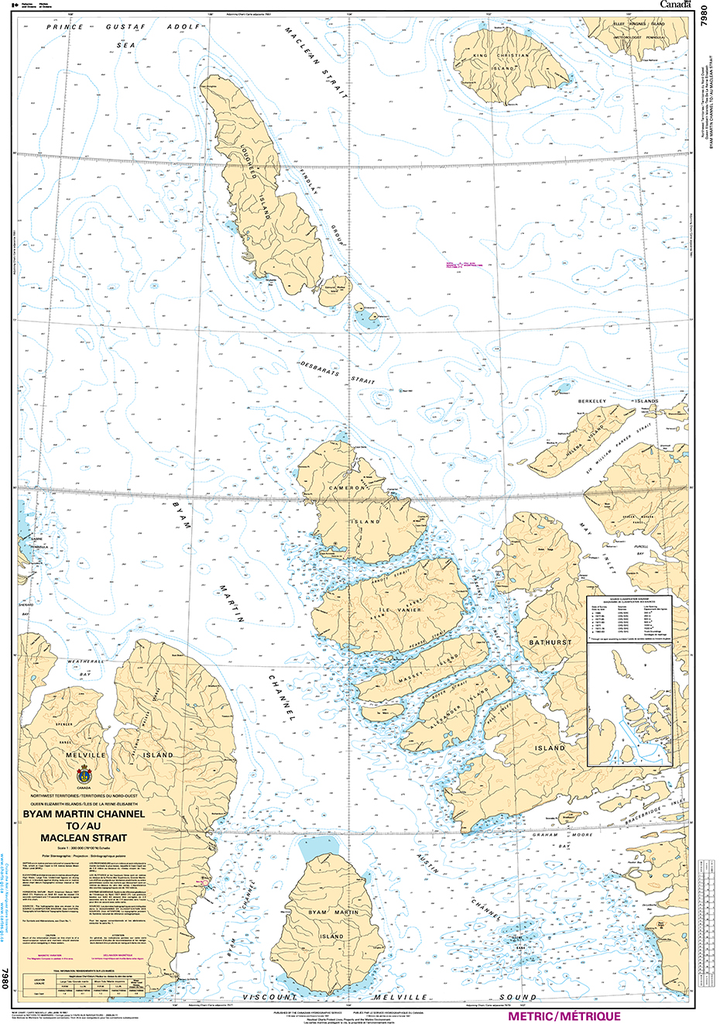 CHS Print-on-Demand Charts Canadian Waters-7980: Byan Martin Channel to/au Maclean Strait, CHS POD Chart-CHS7980