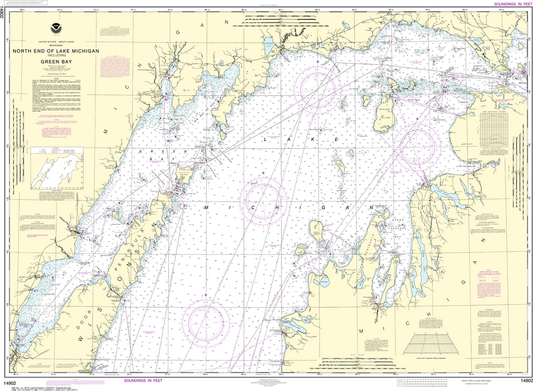 NOAA Chart 14902: North End of Lake Michigan, including Green Bay