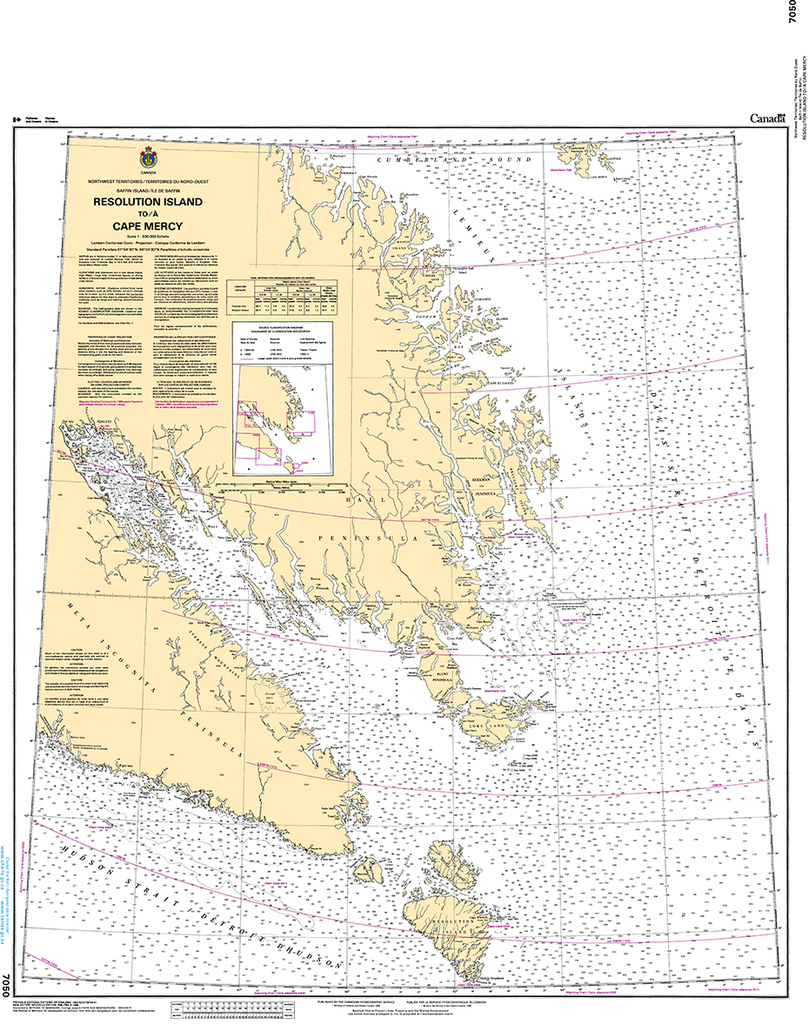 CHS Print-on-Demand Charts Canadian Waters-7050: Resolution Island to/€ Cape Mercy, CHS POD Chart-CHS7050