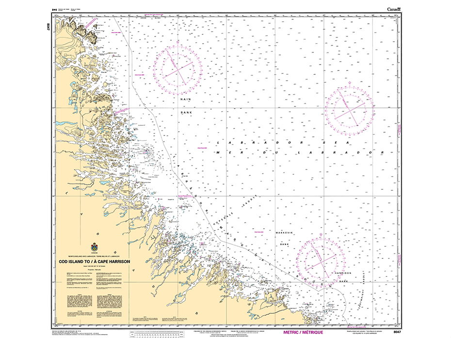 CHS Print-on-Demand Charts Canadian Waters-8047: Cod Island to/€ Cape Harrison, CHS POD Chart-CHS8047