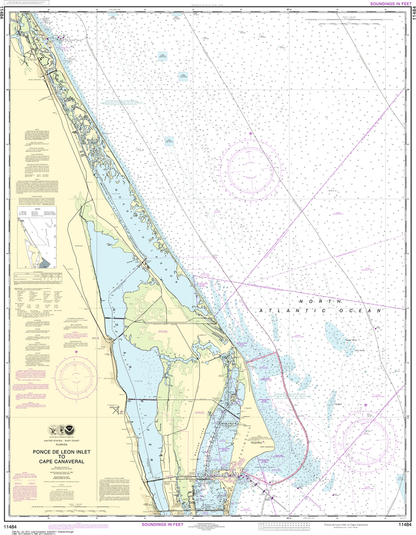 NOAA Chart 11484: Ponce de Leon Inlet to Cape Canaveral