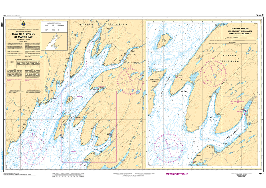 CHS Print-on-Demand Charts Canadian Waters-4843: Head of / Fond de St Marys Bay, CHS POD Chart-CHS4843