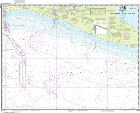 NOAA Chart 11344: Rollover Bayou to Calcasieu Pass